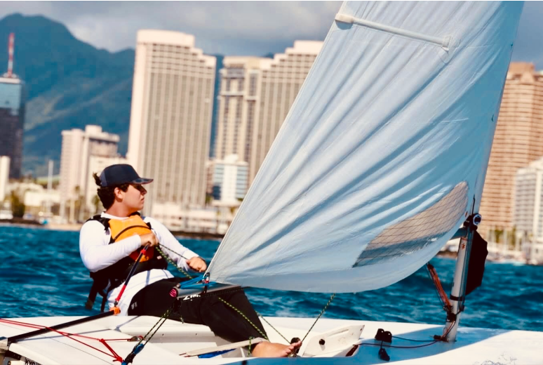 Gavin V. balances technique and focus during the Hawaii Laser Association (HLA) Duke Kahanamoku invitational 