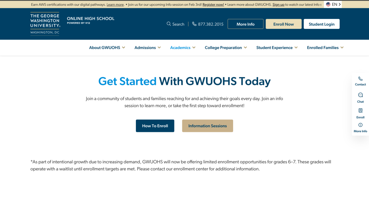 GWUOHS plans to expand into 6th and 7th grade for the upcoming school year.